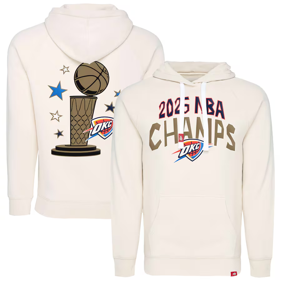 Men 2025 NBA Oklahoma City Thunder cream Hoodie